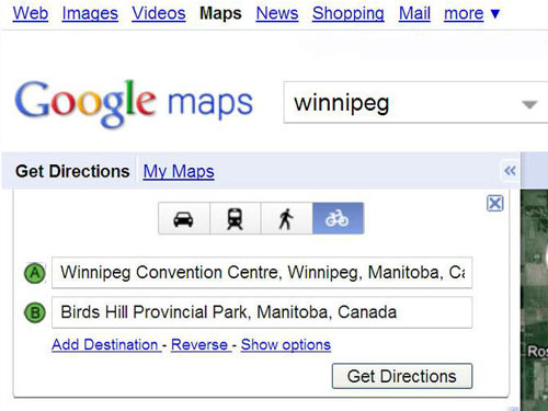 Google has added cycling routes to maps of a handful of Canadian cities.