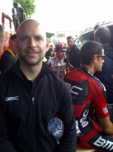 Dr. Jardine at the Tour de France with BMC: a Canadian treating the Tour winner, believe it!