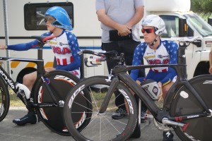 Intense moments before the start of the time trial