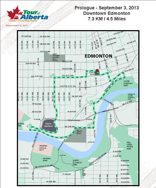 Tour of Alberta prologue route