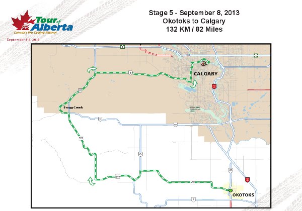 Tour of Alberta Stage 5 route