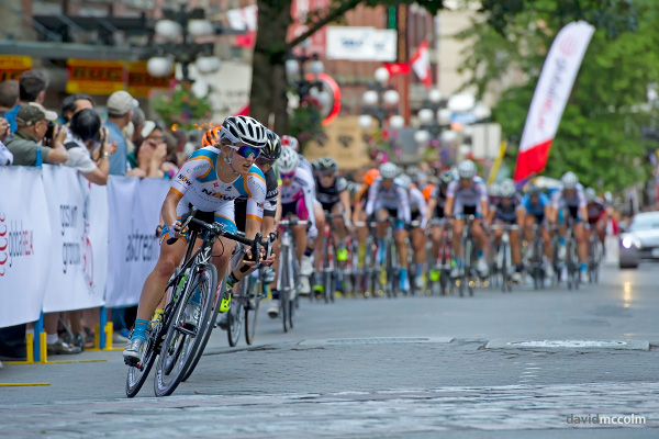 Lex Albrecht (NOW and Novartis for MS) leads the pack during the Gastown Grand Prix. Photo credit: David McColm