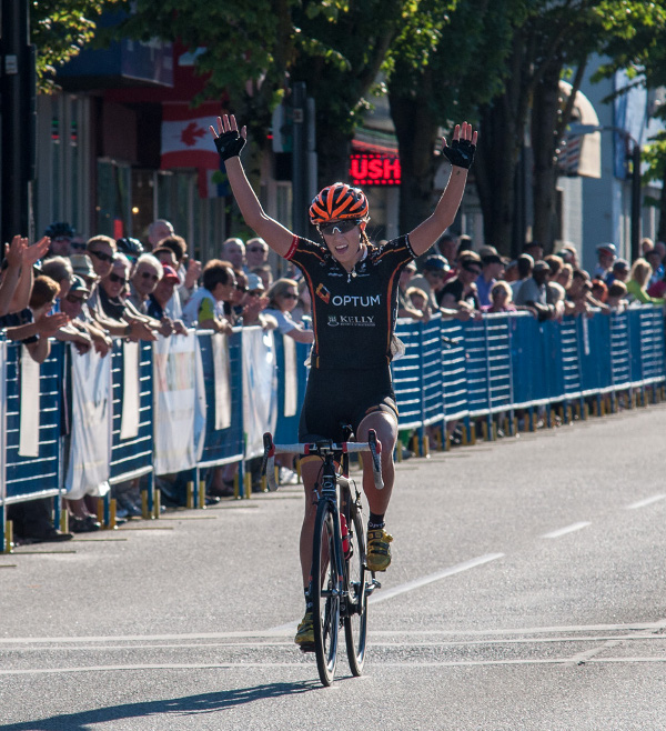 Denise Ramsden wins at the 2013 Giro di Burnaby. Photo credit: Scott Robarts