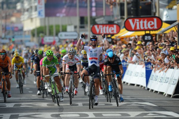 Mark Cavendish wins the fifth stage of the Tour de France in Marseille, France. Photo credit: ASO