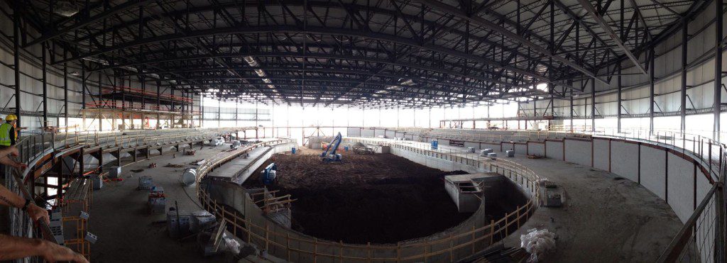 The Mattamy National Cycling Centre under construction, circa May 2014. 