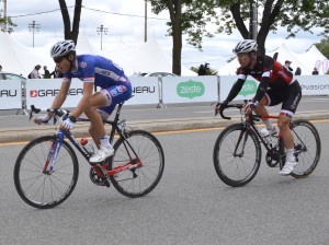 Ryan Roth (Team Canada) in the closing laps with Arnold Jeannesson (FDJ). Photo Credit: Samantha Barbosa