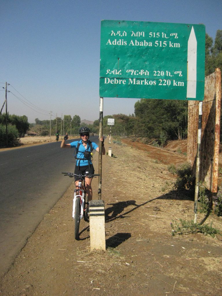 Lisa Kingsley-Correia cycling in Ethiopia