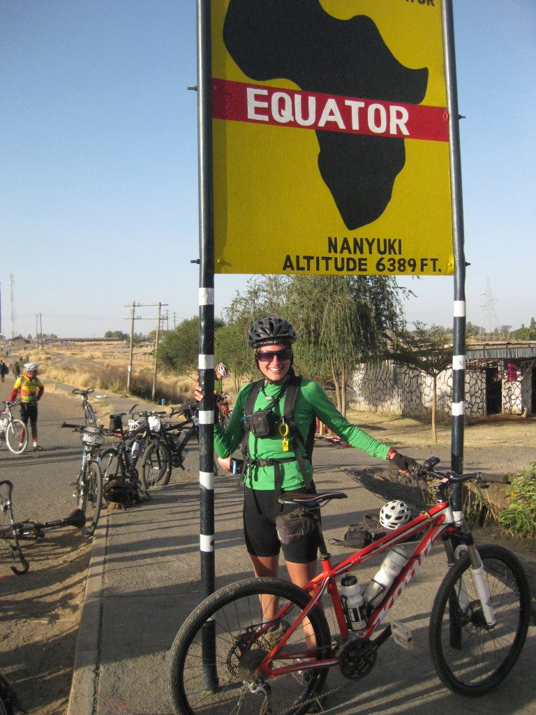 Lisa Kingsley-Correia cycling in Kenya