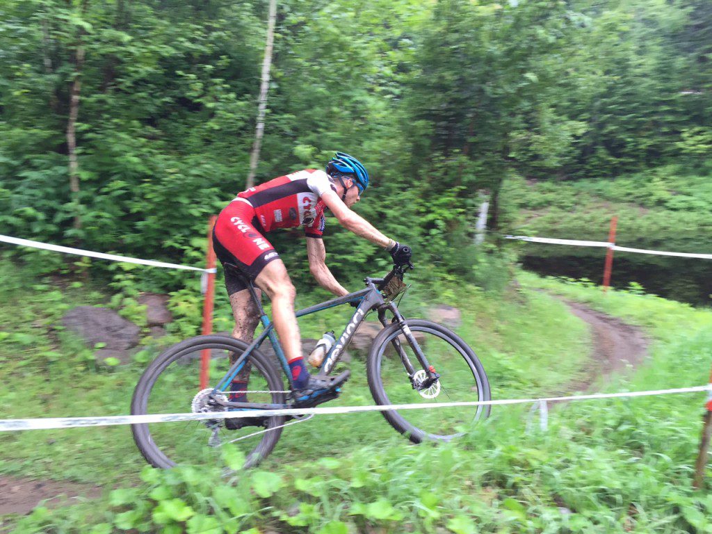 Leandré Bouchard races in the 2015 Canadian XCO championship