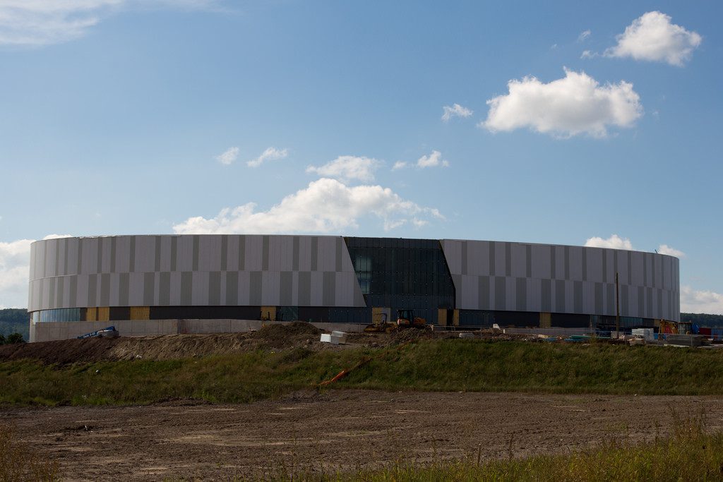 The Mattamy National Cycling Centre, seen here under construction, will be the host of a new program for track riders with disabilities. (Photo Credit: pquan via Compfight cc )