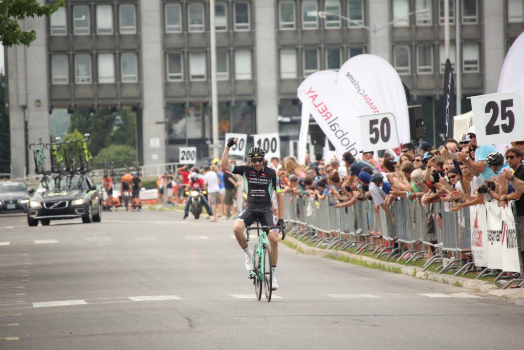 Langlois who rode strong all day became Canadian national road champion