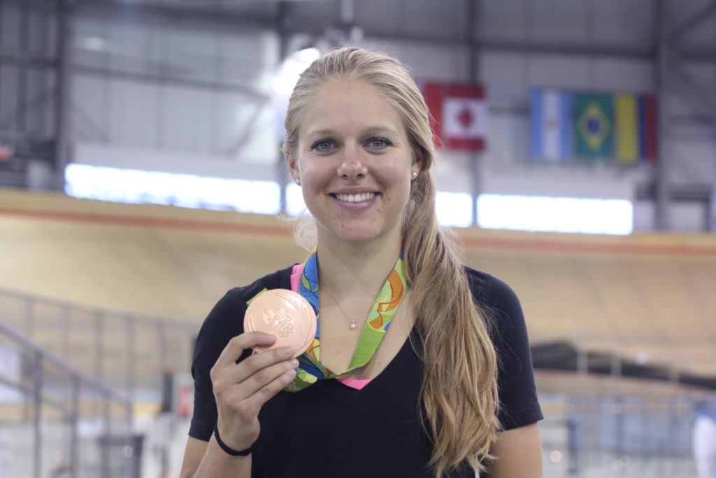Kirsti Lay with her Olympic bronze medal