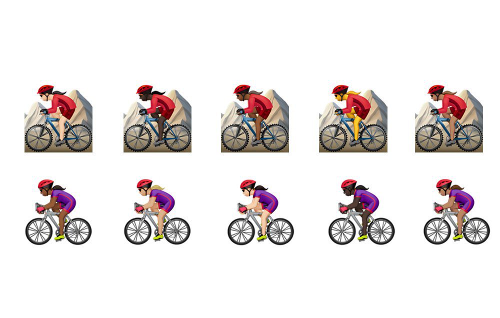 female bike emojis