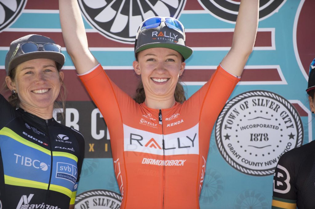 Rally Cycling rider Emma White victorious at the Stage 4, Silver City criterium, Tour of the Gila 2017