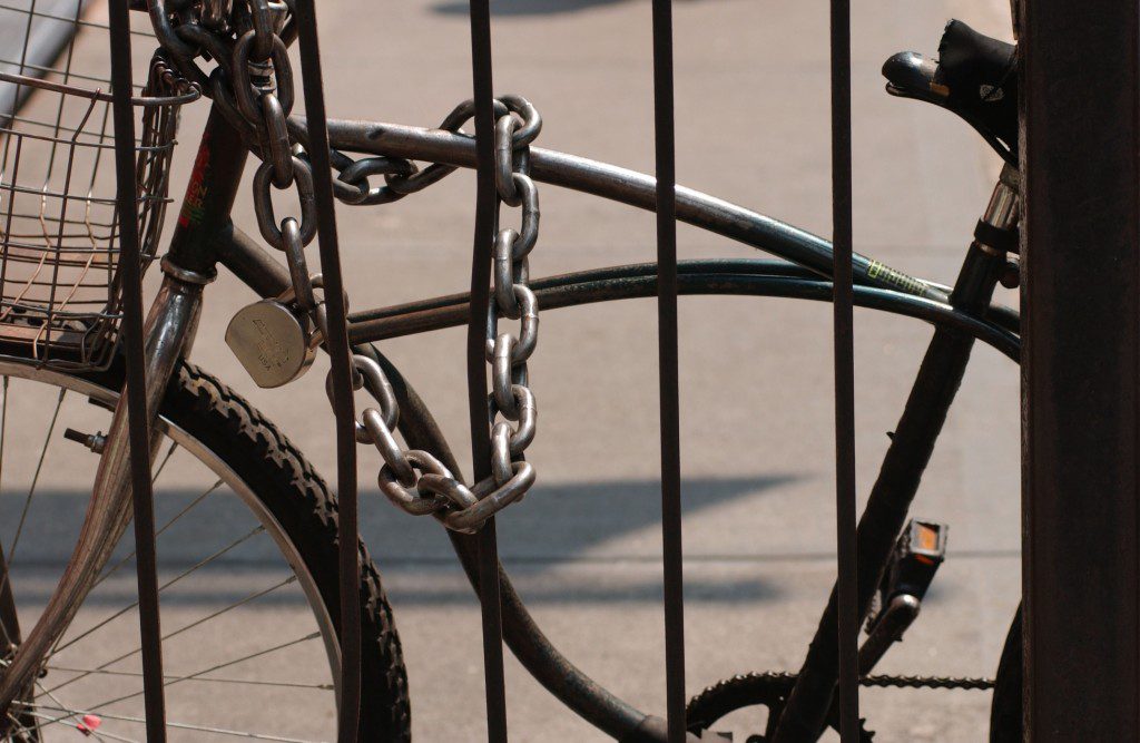 Keep your bike locked to prevent bike thefts.