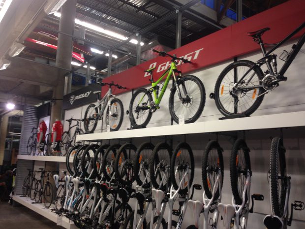 Bikes on display at the MEC Toronto store