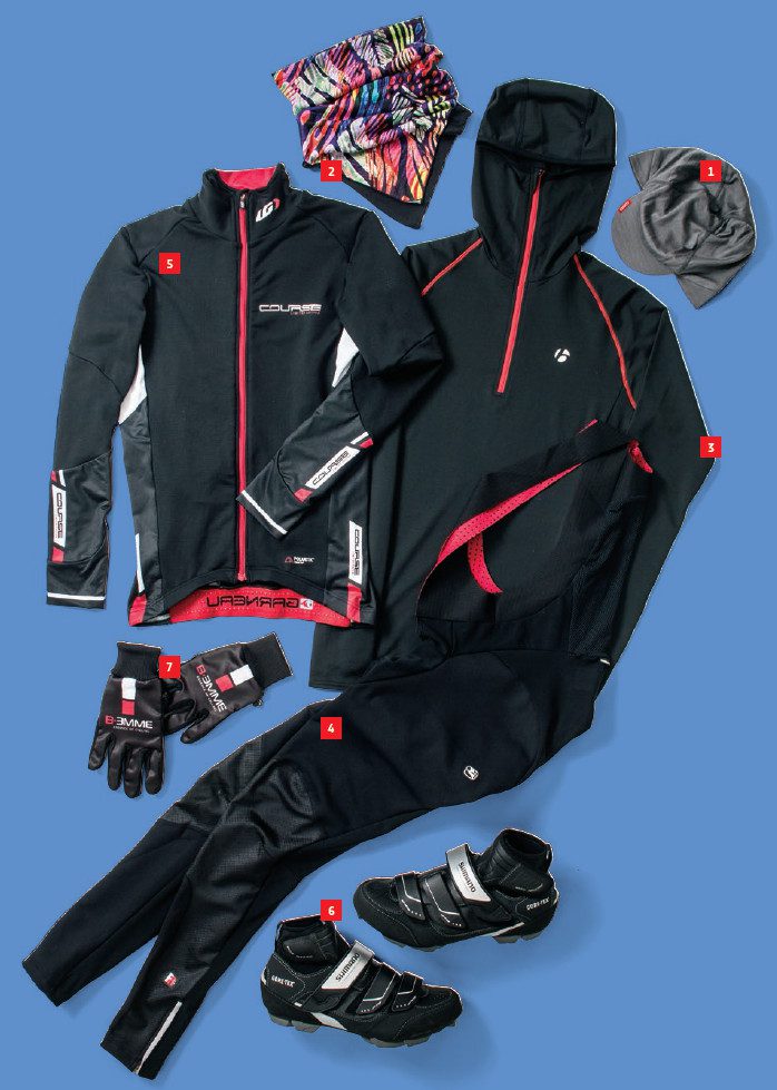 Cold-weather cycling clothing 0 to -5 C