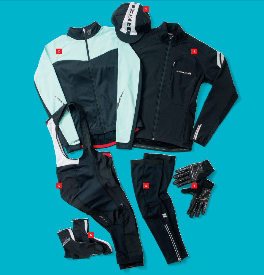 Cold-weather cycling clothing 5 to 0 C