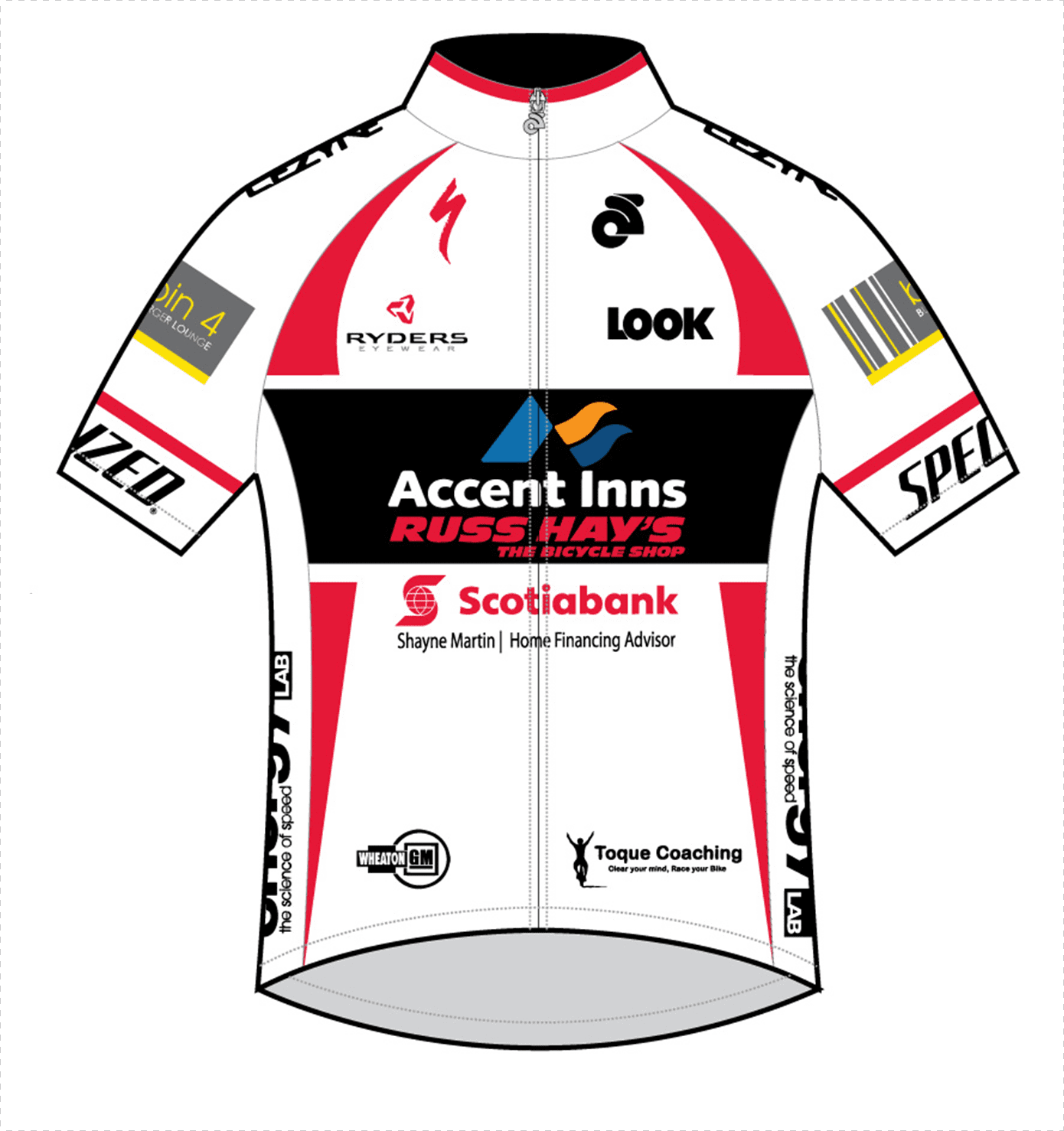 Accent Inns Russ Hays Cycling Team presented by Scotiabank 2015 jersey front