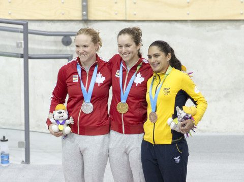 women sprint podium
