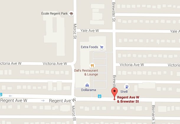 The incident happened at the corner of Regent Avenue West and Brewster in December, 2012. (Image: Google Maps)