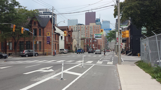 The Richmond Street bike lane has been described as a "game changer" for Toronto cycling. (Image: Cycle Toronto/Facebook)