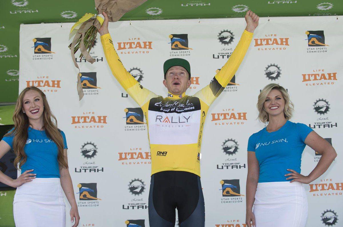 Rob Britton on the Tour of Utah podium.