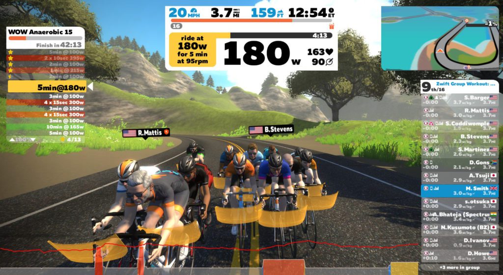 Duking it out on Zwift