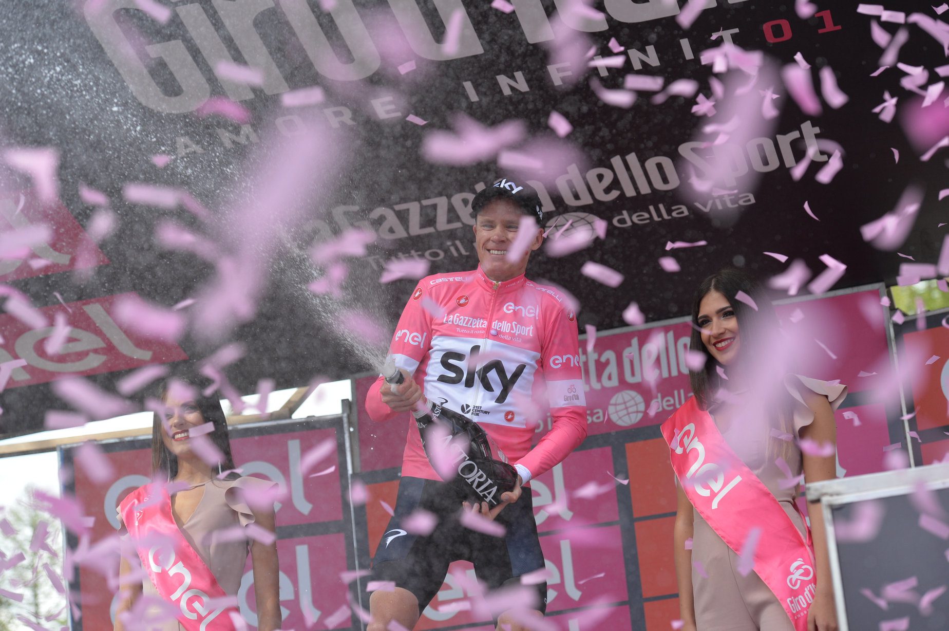 Froome won the Giro with an audacious, Contador-style, long-range attack. Photo: Sirotti