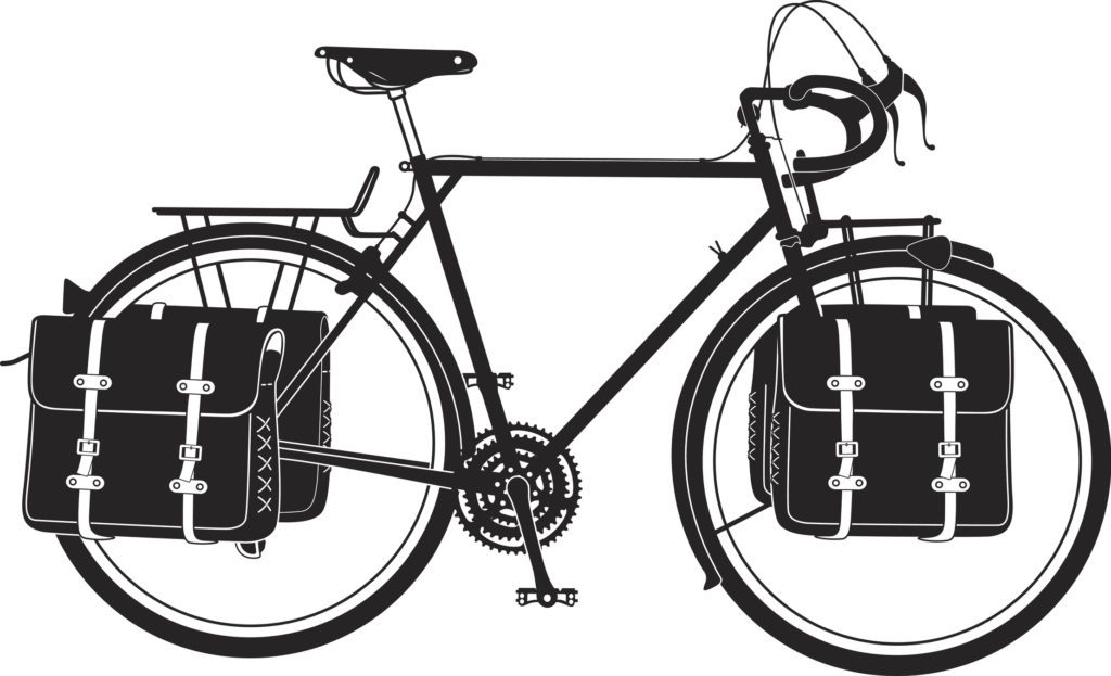 Download vintage full loaded touring bicycle vector - Canadian ...
