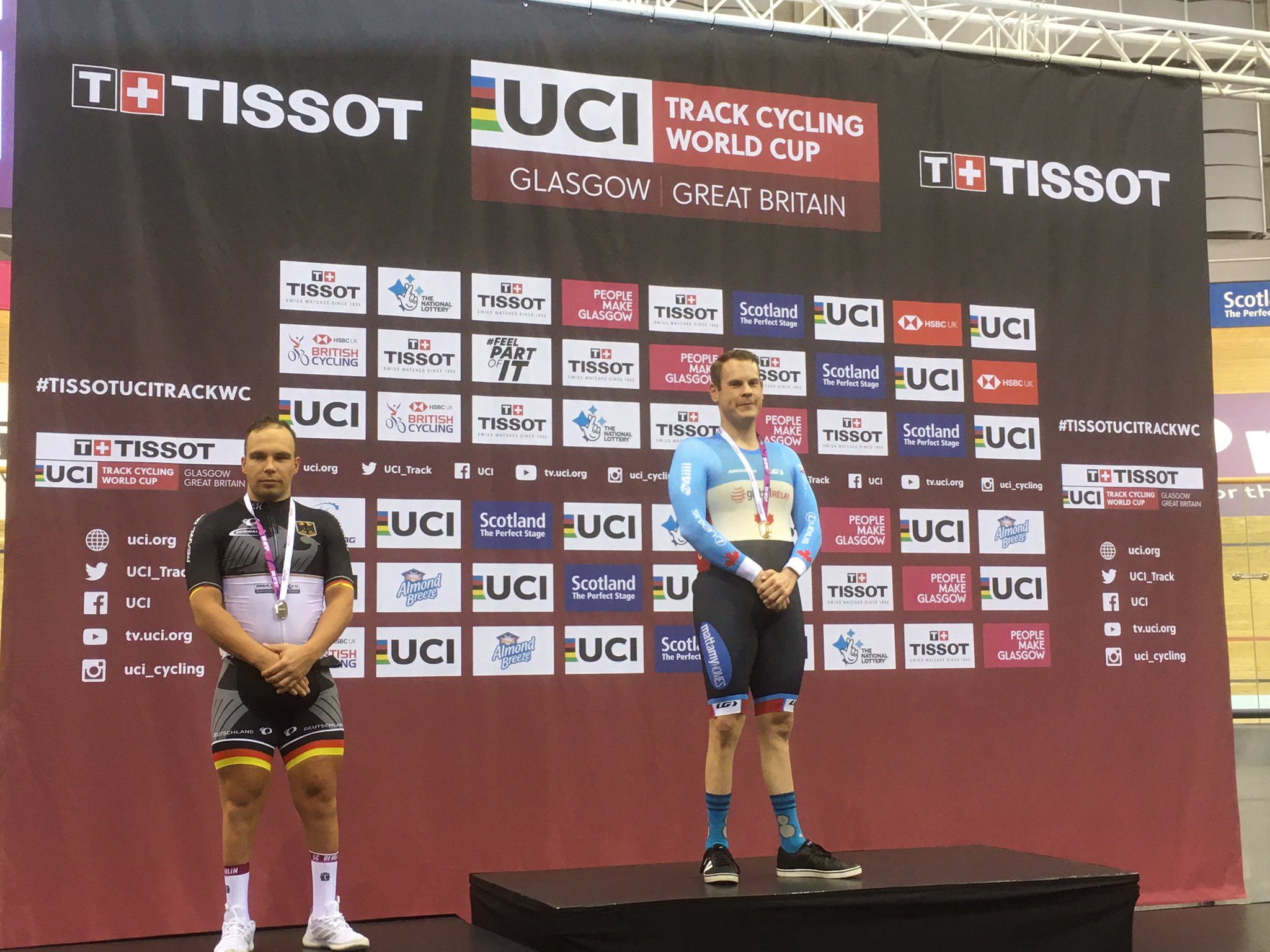 Ross Wilson stands first on the podium