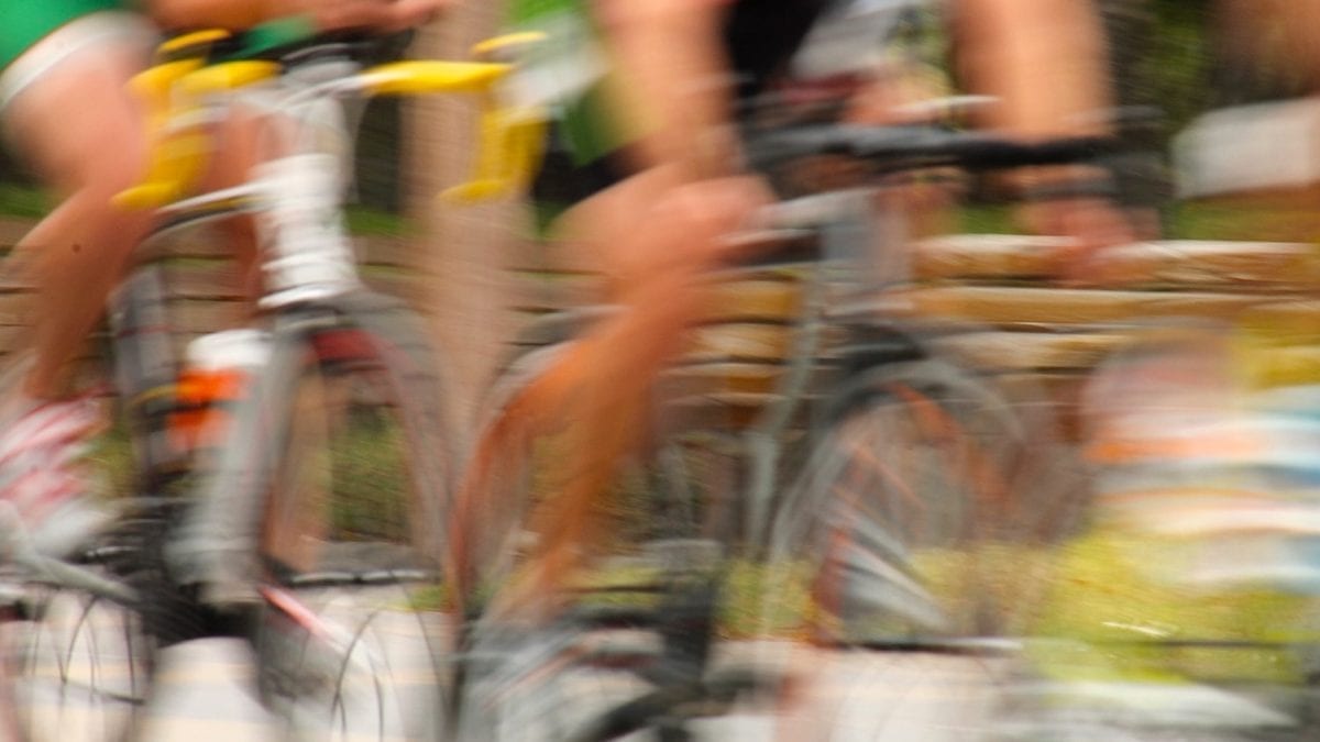 blurry cycling photo
