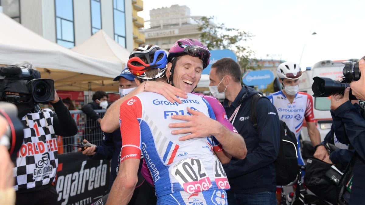 No touching! UCI bans hugs from the finish line - Canadian Cycling Magazine