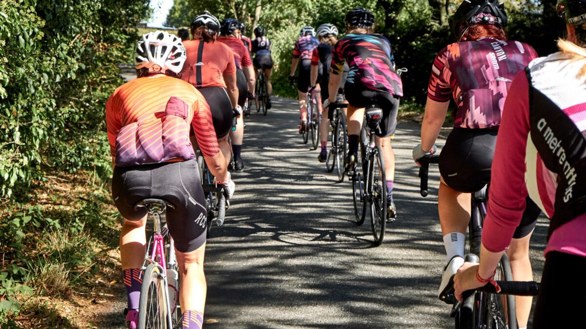 Women riding in the Rapha 100