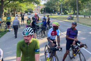 Cyclists converge in High Park to protest
