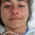 Isabeau Courdurier’s foot impaled by stick during Valberg race