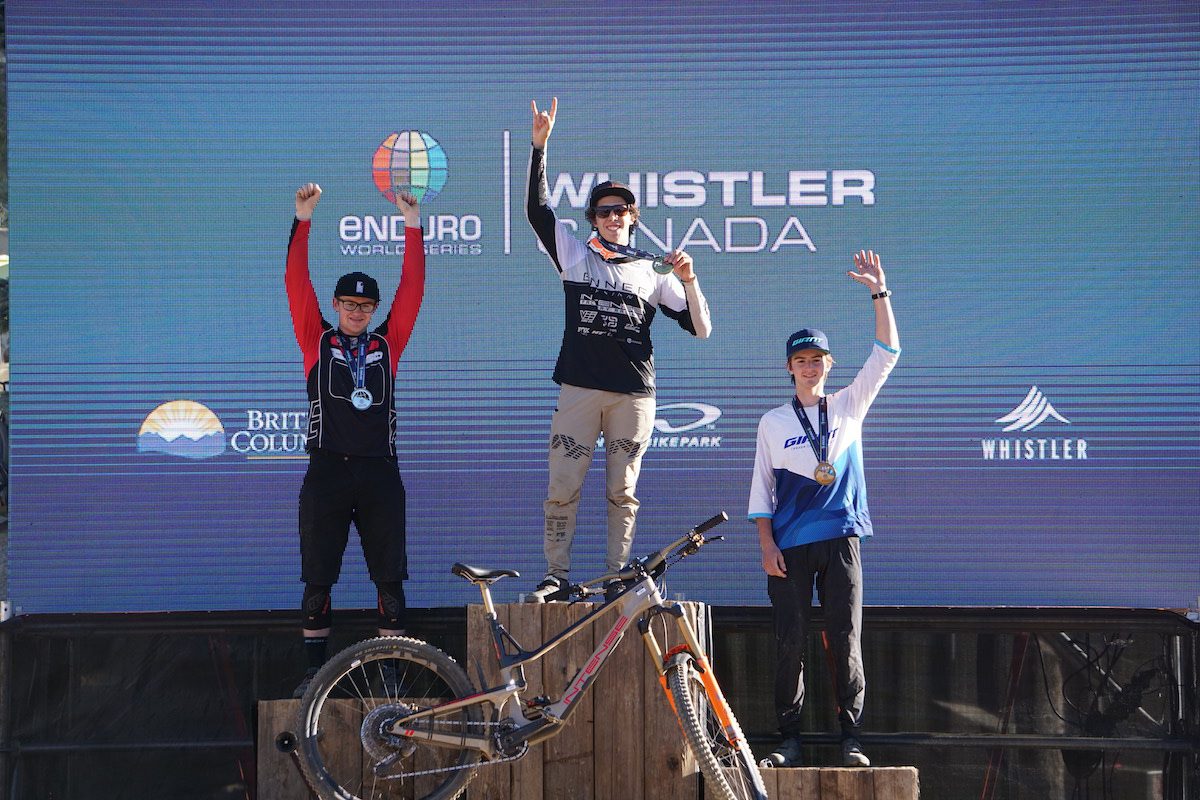 under-21 men's Enduro World Series Whistler podium 
