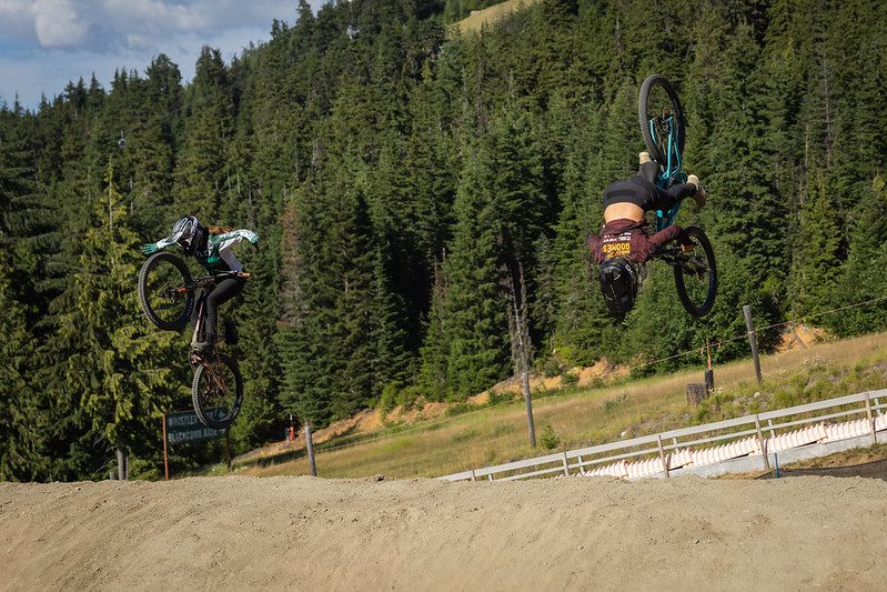 Vaea Verbeeck does a no-hander at Crankworx Speed and Style Whislter 