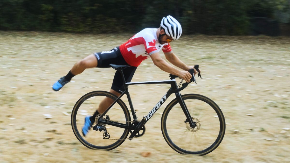 Michael van den Ham demonstrates a cyclocross remount