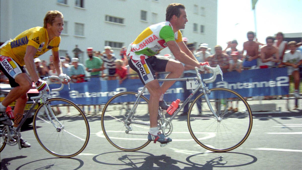 1986, Tour de France, tappa 17 Briancon - L'Alpe d'Huez, La Vie Claire - Wonder - Radar, Hinault Bernard, Lemond Greg, L'Alpe d'Huez