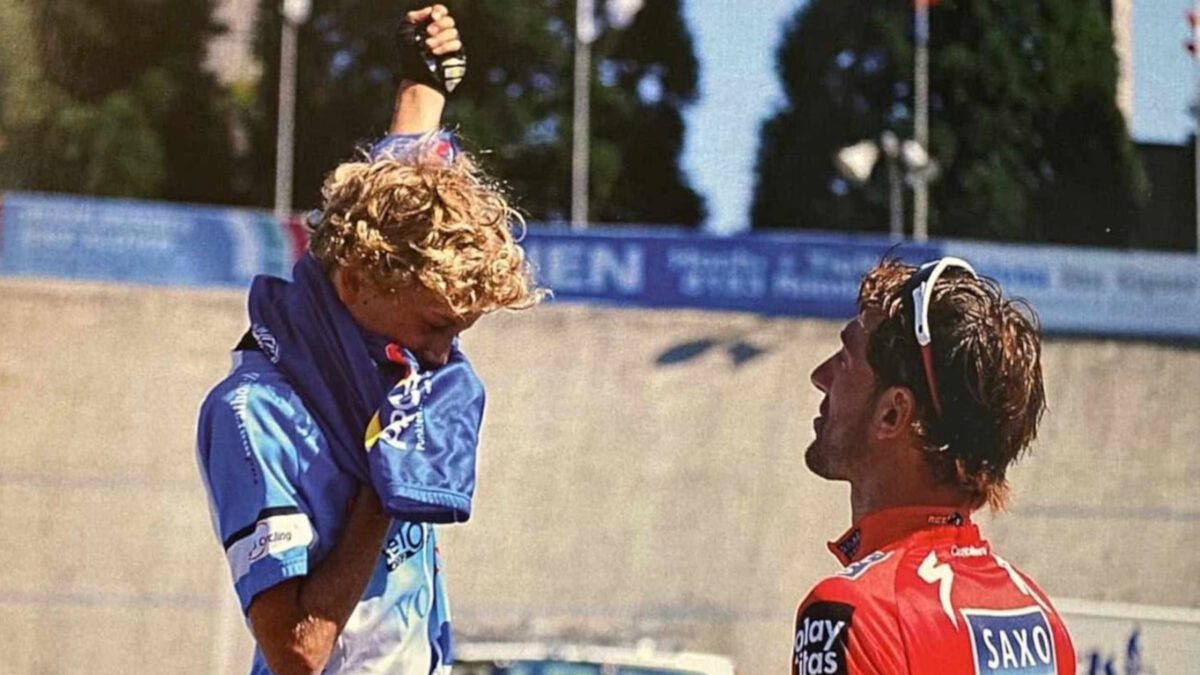 Fabian Cancellara and Gino Mader
