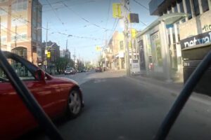 A cyclist is threatened by a motorist in Toronto