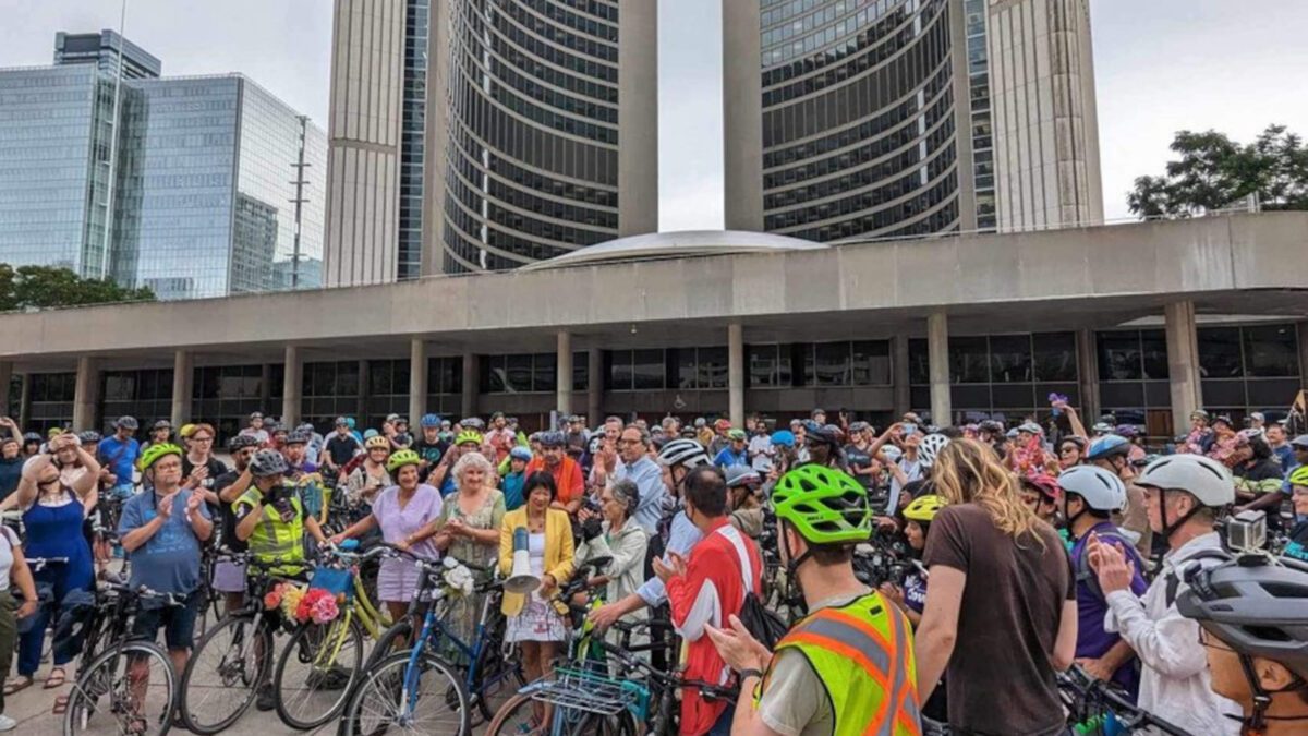 Mayor Olivia Chow and Toronto cyclists