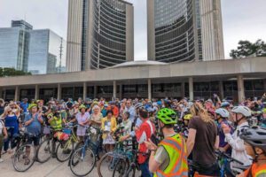 Mayor Olivia Chow and Toronto cyclists