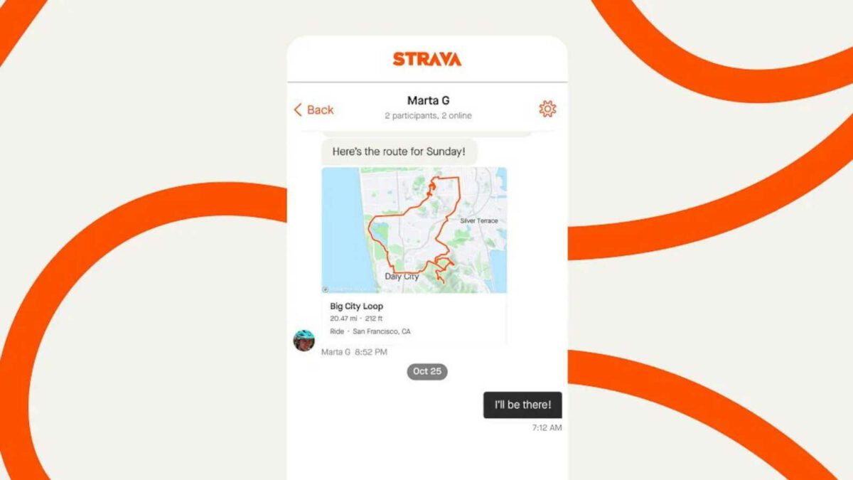 Strava's direct messaging feature