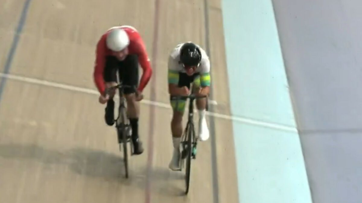 Dylan Bibic at the UCI Track Nations Cup