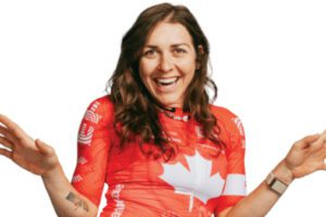 Alison Jackson and her teammates have special Canadian decals for Roubaix