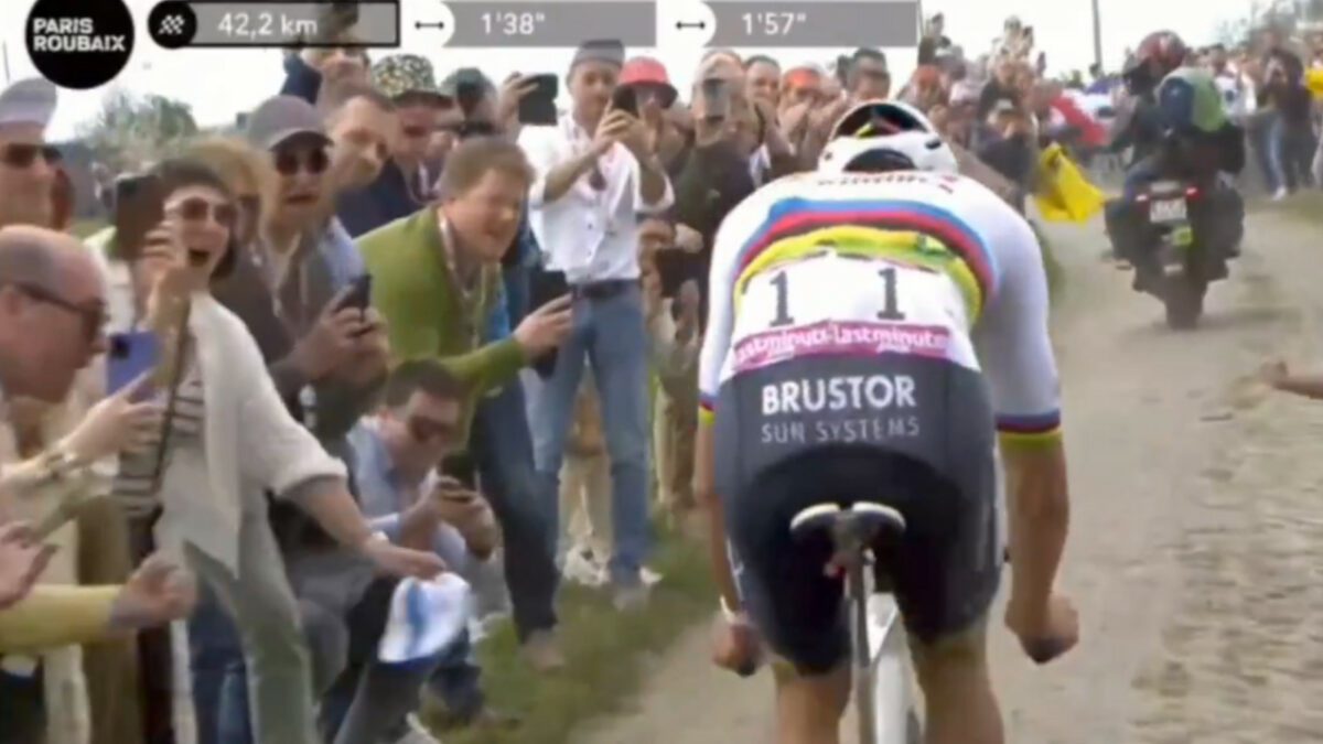 Paris-Roubaix spectator who threw cap at Mathieu van der Poel says she's a 'fan'